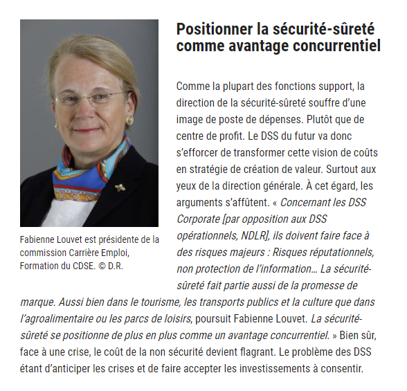 Fabienne Louvet à Infoprotection.fr : « La sécurité-sûreté fait partie aussi de la promesse de marque »